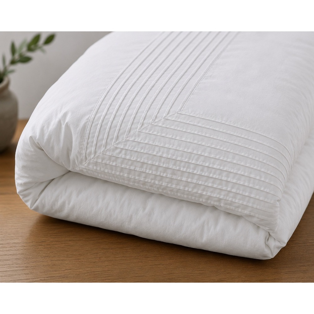 Chezmoi Collection White Pintuck Comforter Queen Full 90x92 Seersucker